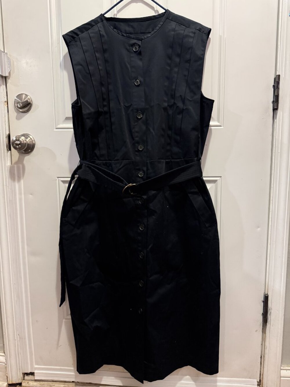 Banana Republic Cotton Satin Shirtdress Midi Button Front Belted Dress $130.00 - Picture 2 of 9